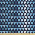 thumbnail image 1 of Geometric Fabric by the Yard, Continuous Pattern of Heart Shapes for Valentines Day in Blue Tones, Upholstery Fabric for Dining Chairs Home Decor Accents, Charcoal Grey Multicolor by Ambesonne, 1 of 5