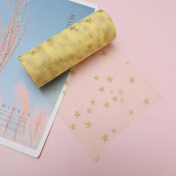 WHAMVOX Fashion Tutu Scroll Roll Glitter Spool Tulle Roll DIY Craft Gauze Party Decoration (Golden)