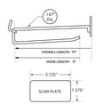 thumbnail image 2 of Azar 8" x 0.187"(Dia) Metal Scan Hooks 50/Pack (700828), 2 of 2