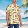 thumbnail image 5 of Fotbe Tiger Lion Hawaiian Shirt for Men Unisex Summer Beach Casual Short Sleeve Cotton Linen Button Down Shirts-Large, 5 of 9