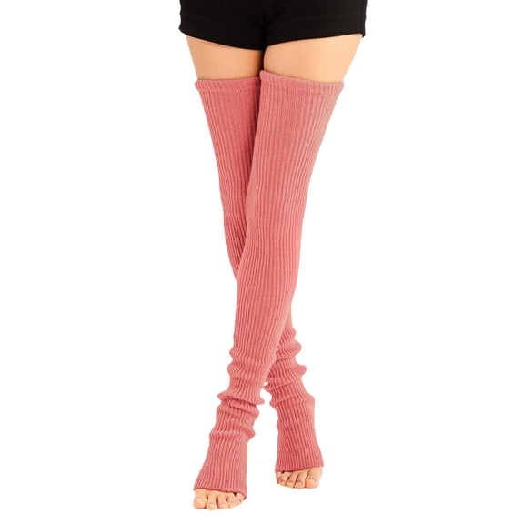 Red Socks Women's Knit Vertical Stripe Seasonal Over The Knee Long Socks Yoga Sports Casual Socks