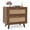 Black walnut, variant on PYY Rattan bedside table with Charging Station, 2-Drawer Boho Bedside Table - USB Ports & AC Outlet - Cane Wood End Table for Bedroom, Small Spaces - White