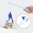 thumbnail image 2 of 2PCS Funny Mouse Shaped Pet Toy Cat Stick Teaser Wand Training Toy with Bell Light Feather, 2 of 12