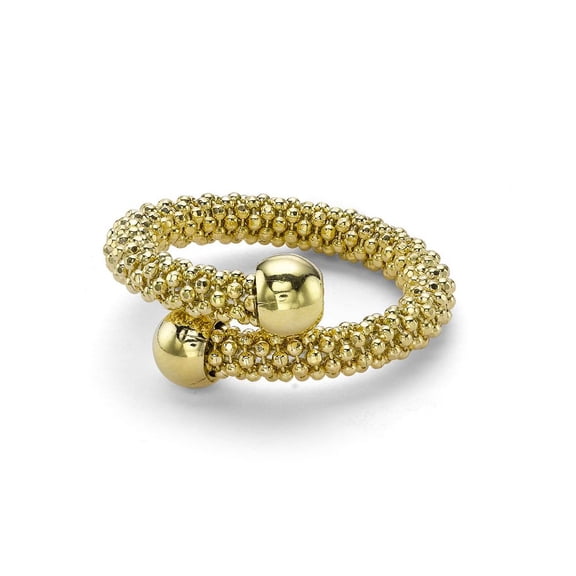 Gilded Sterling Silver Jewelco London Single Wrap Popcorn Fashion Ring