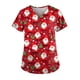 thumbnail image 2 of Camisetas de enfermera con estampado rojo, uniformes médicos navideños unisex, camisetas de enfermera con dibujos animados navideños, ropa de trabajo para dentistas, belleza y spa, 2 of 5