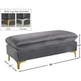thumbnail image 5 of Meridian Furniture Naomi Ottomane en Velours Gris, 5 of 5