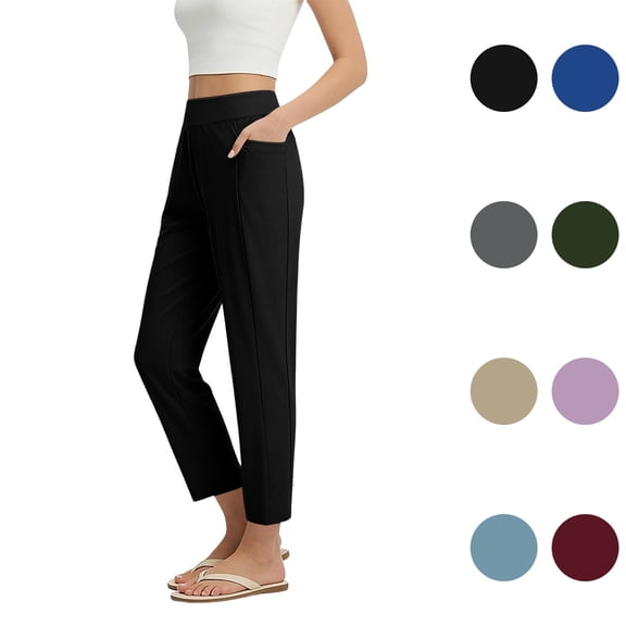 Yievot Womens Dress Casual Pants Stretchy High Waisted Golf Joggers Solid Color Work Business Trousers with Pockets