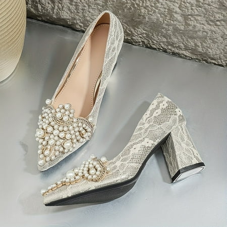 

Women s Bowknot Decor Chunky Low Heel Sandals Square Toe Dress Shoes Comfortable Slip On Shoes