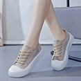 thumbnail image 6 of uvwlwu Fashion Floral Cutout Mesh Breathable Platform Casual Sneakers On Comfortable Walking Shoes(Khaki,5.5), 6 of 9