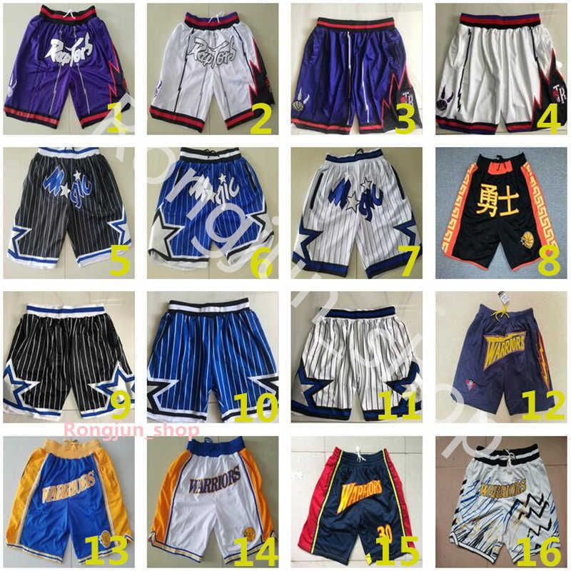 NBA_ Men Basketball Shorts JUST DON Pocket Retro Team Stitched