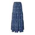 thumbnail image 3 of mgoYE Summer Skirts for Women Women's Maxi Skirts Summer Boho Floral High Waisted Flowy Swing Pleated Beach Long Skirt Polyester|Blue XL, 3 of 5