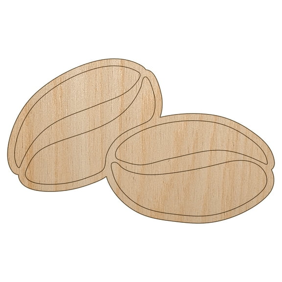 Coffee Break with Beans Wood Shape Unfinished Piece Cutout Craft DIY Projects - 4.70 Inch Size - 1/8 Inch Thick