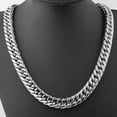 thumbnail image 5 of EOEMY Fashion 9/11/13/16/20/22mm Curb Cuban Link Chain Stainless Steel Mens Necklace-Silver-13mm-24Inch Or 61Cm, 5 of 6