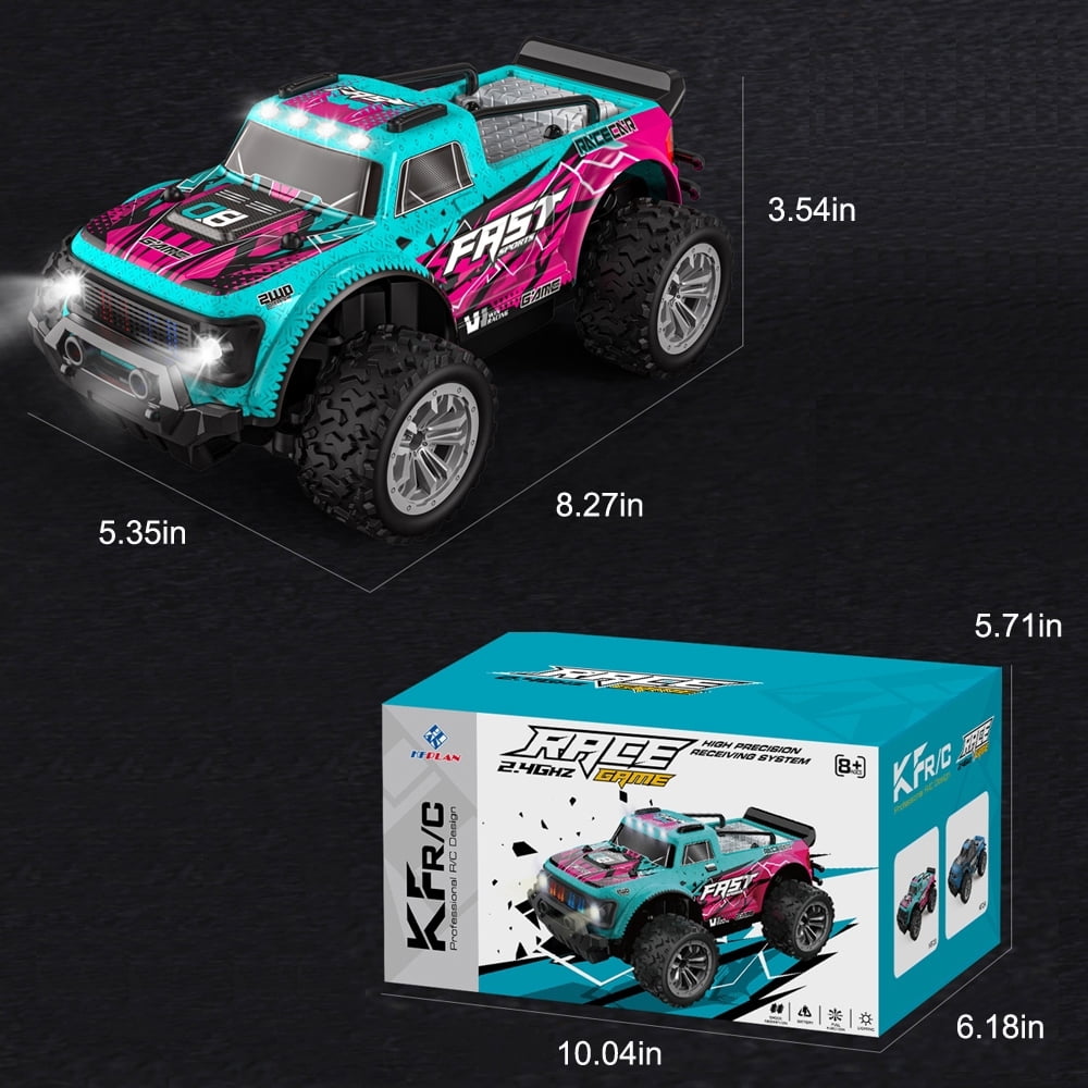 Remote Control Car, 1:20 Scale High Speed RC Cars,2WD 20Km/h with Two Rechargeable Batteries, Remote Control Monster Truck Off Road Racing Car Toys for Kids and Boys