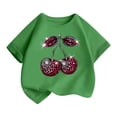 thumbnail image 4 of Tfken Soft Comfy Tops For Girls Daily Wear Holiday Short Sleeve Tees Tshirts Graphic Print T-Shirts Fashion Toddler Classic Clothes Size 10-12 Years, 4 of 4