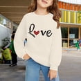 thumbnail image 2 of Girls Sweatshirt Love Letter Graphic Pullover Tops Casual Comfy Crewneck Long Sleeve Kids Fall Winter Cute Trendy Clothes, 2 of 7