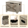 thumbnail image 6 of 23.6" Storage Chest, Wooden Storage Bench, Lift Top Storage Trunk with 2 Safety Hinges, Large Storage Chest for Entryway, Bedroom, Living Room, 6 of 7
