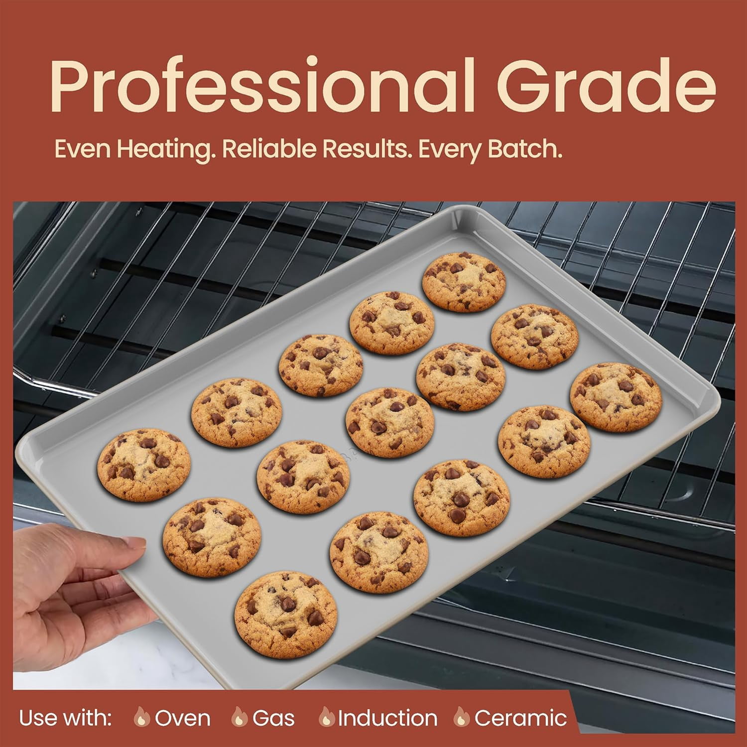 Bakken 8-Piece Ceramic Coated Bakeware Set, Nonstick Aluminized Steel, Oven Safe 500°F, Dishwasher Safe