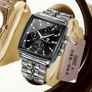 Men's business steel belt quartz fashion three-eye six-pin watch