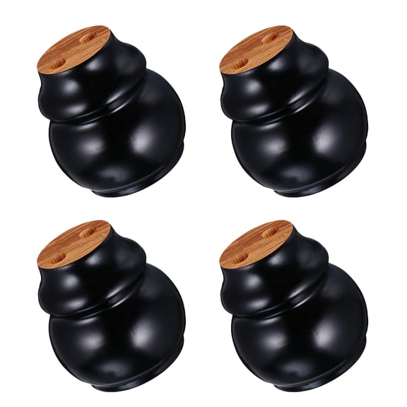 LOLIPPYY 4pcs Wood Legs For Furniture Synthetic Material Black For DIY Furniture Adults