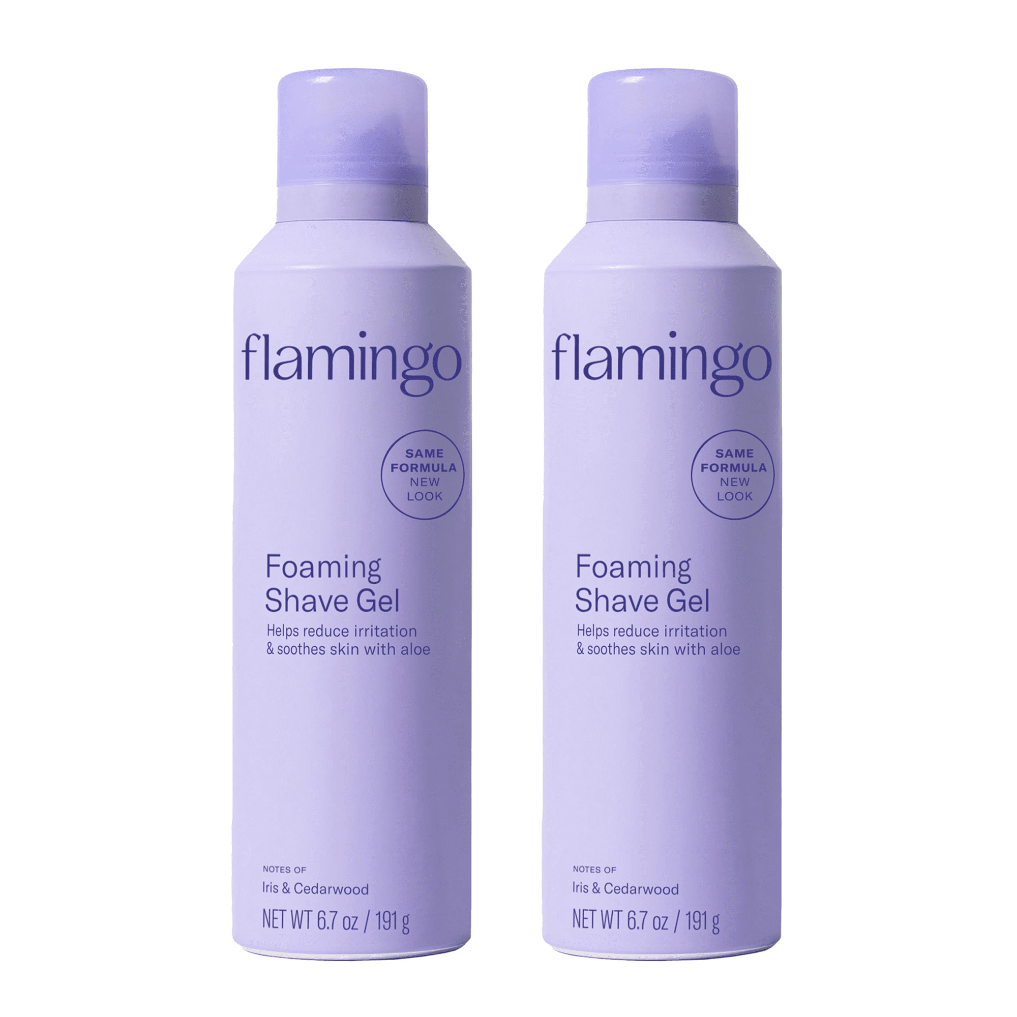 Flamingo Women's Foaming Shaving Gel with Aloe Vera, 6.7 oz, 2 Count