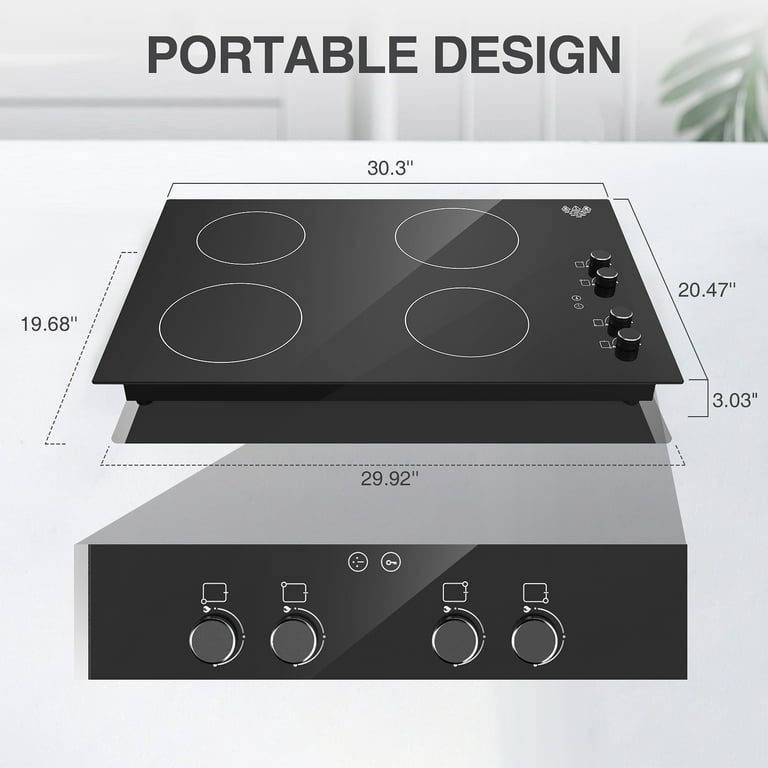  GIHETKUT Electric Cooktop,110V 2100W Electric Stove Top with  Knob Control, 10 Power Levels, Kids Lock & Timer, Hot Surface Indicator,  Overheat Protection,Built-in Radiant Double induction cooktop: Home &  Kitchen