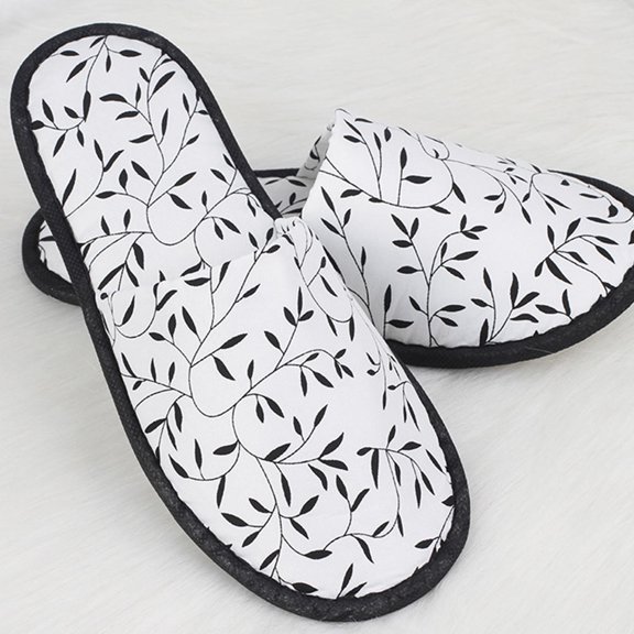 FRCOLOR 5 Pairs Hotel Indoor Household Floor Slippers Cloth Slippers 7 White