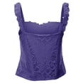 thumbnail image 5 of Womens Tank Tops 2026 Lace Square Neck Spaghetti Straps Camis Solid Color Ribbed Sleeveless Casual Basic Undershirt, 5 of 8