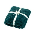 thumbnail image 4 of Home Soft Things Cloud Carved Faux Fur Embossed Throw Blanket with Micromink Back, Luxury Soft Cozy Plush Fluffy Fuzzy Reversible Thick Warm Throw Blanket, 60x70 inches, Teal, 4 of 9