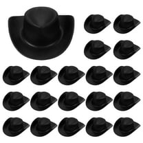 Uxcell Mini Cowboy Hat, Plastic Black Tiny Cowboy Cow Girl Hats for Party Decoration