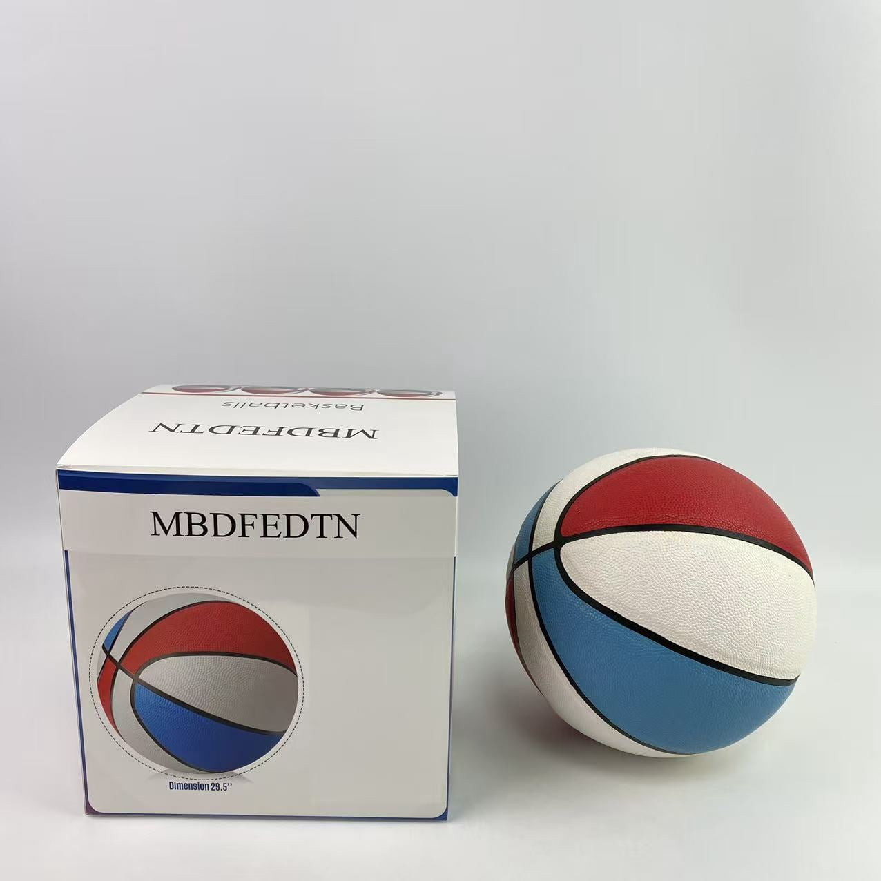 MBDFEDTN Basketballs,Basketballs Bulk Official Size 7 Rubber Basketballs 29.5 Rubber Inflatable Basketballs Basketballs Bulk Standard Basketball for Training Play(Blue, White)