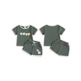 thumbnail image 2 of Loicainy Toddler Baby Girl Summer Waffled Clothes Set 9 12 18 24 Months 2T 3T 4T 3D Flower Short Sleeve Round Neck Tops Elastic Waist Shorts Outfit, 2 of 9