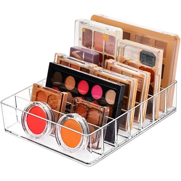 JessLab Palette Organizer, 7Section Divided Plastic Makeup Organizer