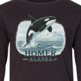 thumbnail image 4 of Inktastic Orca Whale Jumping Homer Alaska Scenic Long Sleeve Youth T-Shirt, 4 of 5