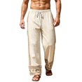 thumbnail image 2 of SGFCWSX Mens Harem Pants Elastic Waist Drawstring Print Loose Pockets Boho Hippie Beach Yoga Casual Pants Khaki Size 4XL, 2 of 5