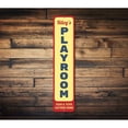 thumbnail image 2 of Playroom Vertical Sign, Child Name Kids & Toys Gather Here Decor, Custom Kid Birthday Aluminum Sign - 4x18 inches, 2 of 4
