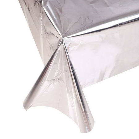 

GLFSIL Glossy Disposable Rose Tablecloth Christmas Party Decor Foil Table Cloth