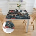 thumbnail image 2 of WYYP Flowers Bridge Bird Square Tablecloth 100% Polyester Fiber 46*46, 2 of 8