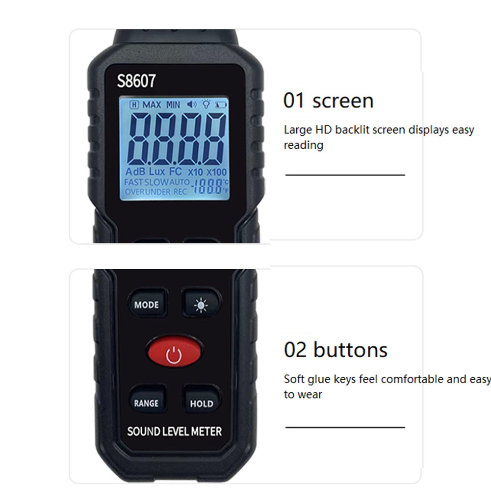 Digital Sound Level Noise Meter Measurement 30-130DB DB Decibel Detector Audio Tester Metro Diagnostic Tool - image 2 of 10