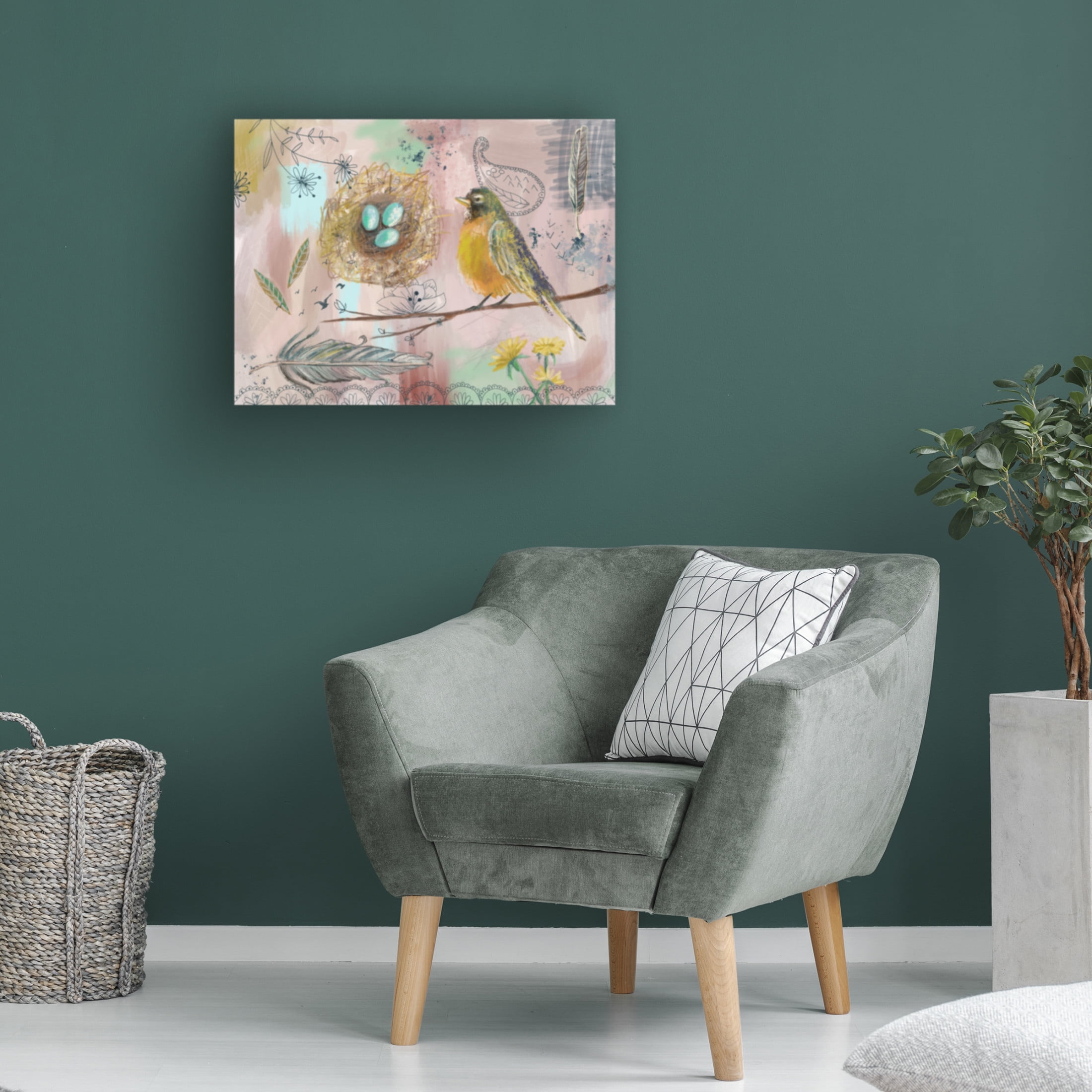 Canvas Wall Art - Christine Rotolo 'Robins Eggs 1' Wall Art for Living Room, Bedroom, or Office Décor by Trademark Fine Art - 32 x 24 Inches