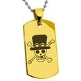thumbnail image 3 of Tioneer Stainless Steel One Piece Sabo Pirate Skull Flag Engraved Dog Tag Pendant Necklace, 3 of 4