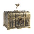 thumbnail image 2 of Cofre del tesoro pirata con cerradura y llave, caja de baratijas, recuerdo de fiesta temático, tesoro 14CMX10CMX9.5cm, 2 of 9
