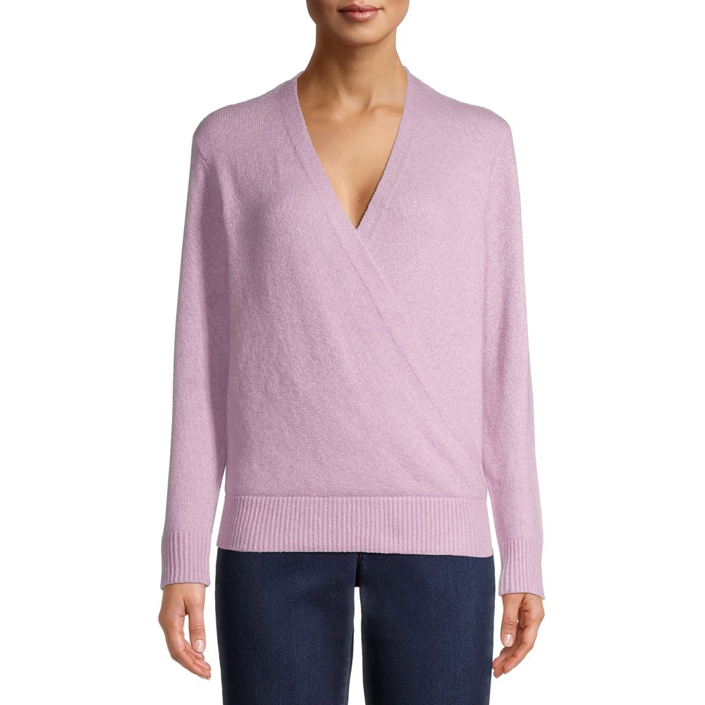 Time and Tru Time and Tru Women's VNeck Wrap Sweater