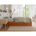 thumbnail image 5 of Barcelona Twin XL Wood Panel Platform Bed with Twin XL Trundle in Light Toffee, 5 of 10