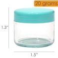 thumbnail image 5 of Rewera  12 Pcs, BPA Free, Cosmetic Sample Empty Container, Plastic, Round Pot Screw Cap Lid, Small Tiny 20g Bottle, for Make Up, Eye Shadow, Nails, Powder, Gems, Jewelry, 5 of 5