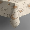 thumbnail image 3 of Beige Sun Moon Star Constellation Pattern Rectangle Tablecloth 60"x84",Waterproof Polyester Rectangle Table Cloth, Wipeable Spillproof Polyester Tablecloth for Dining, Camping, Indoor and Outdoor, 3 of 5