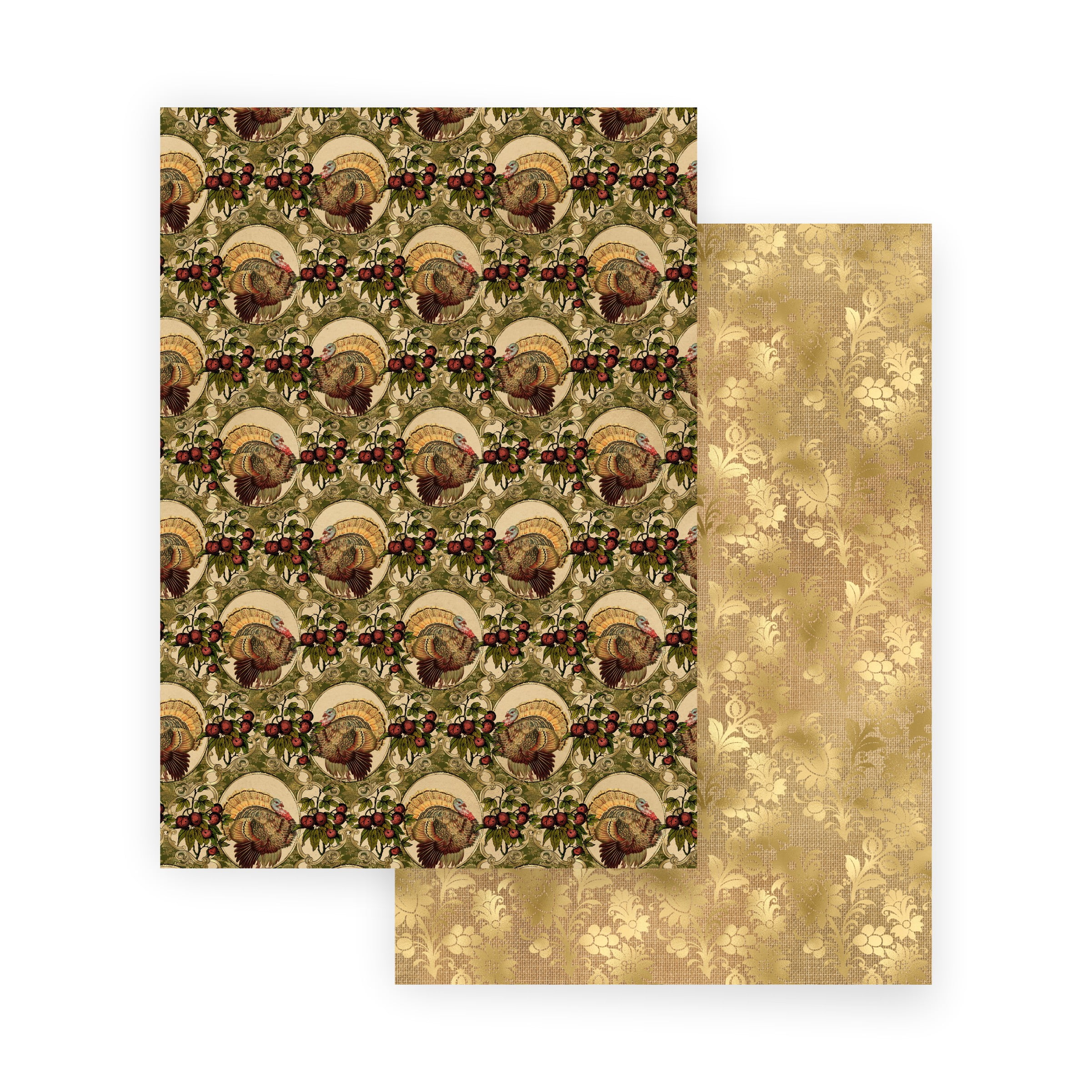 Scrapbooking Paper VINTAGE THANKSGIVING 10 Double Sided Sheets 8.25 x 11.75, Craft Paper, Decoupage Paper, Decorative Paper, Vintage Paper