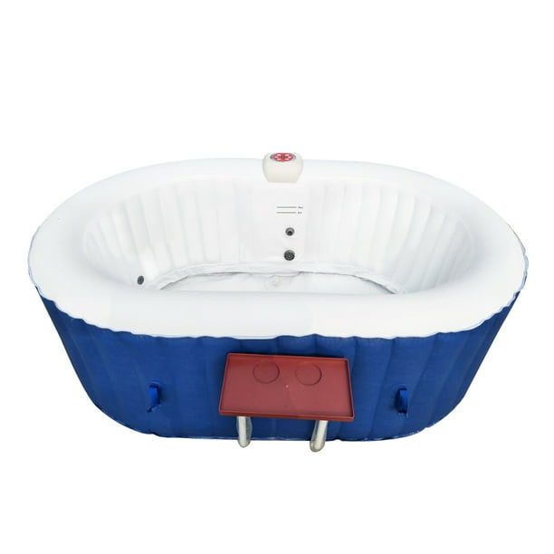ALEKO HTIO2BLD Oval Inflatable Hot Tub Spa With Drink Tray and Cover