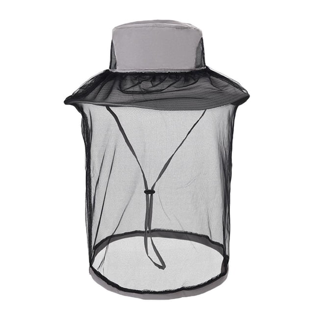 Filet de Visage pour Protéger la Tête Chapeau de Pêche Camping - Gris