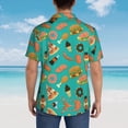 thumbnail image 6 of Hamburger Pizza Bacon Fast Food Hawaiian Shirts For Men, Summer Short-Sleeve Relaxed-Fit Button-Down Shirts Large, 6 of 9